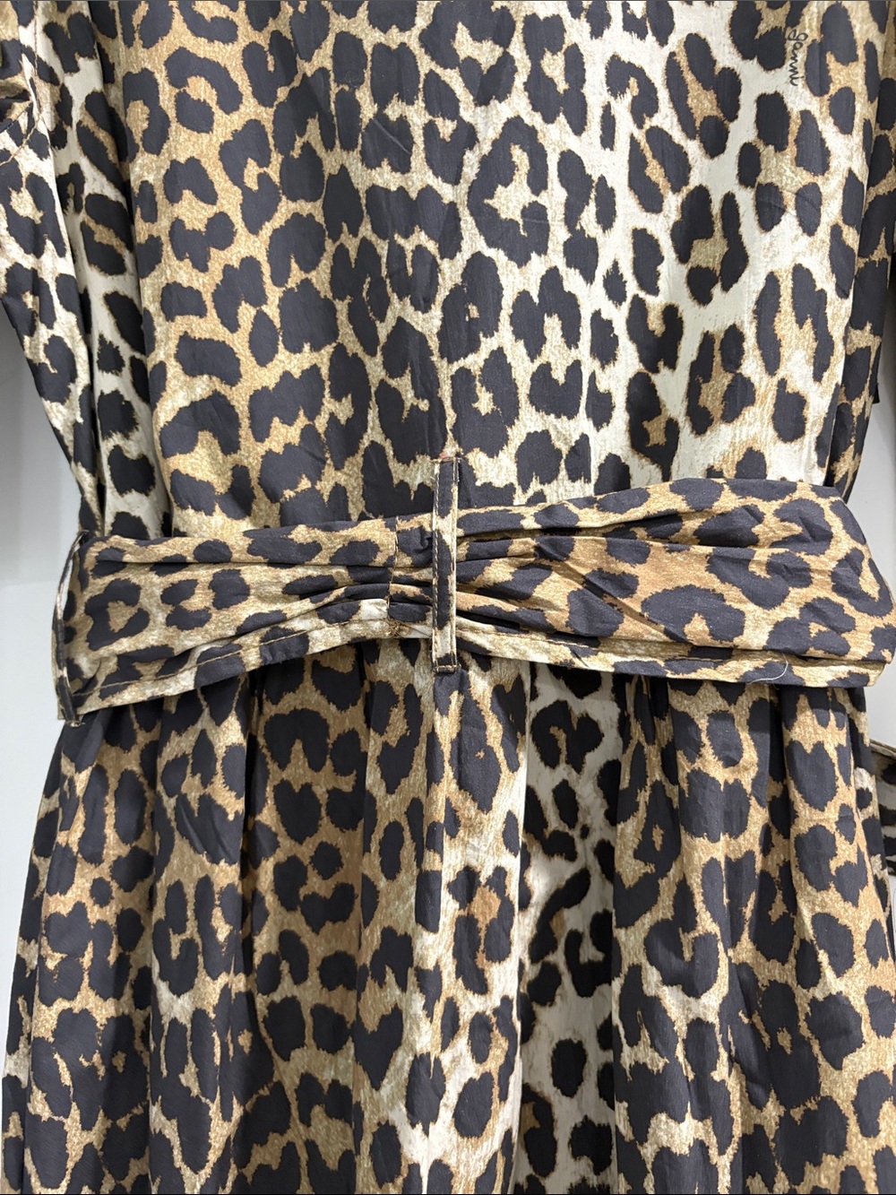 Ganni Brown Leopard Print Midi Dress - Picture 10 of 13